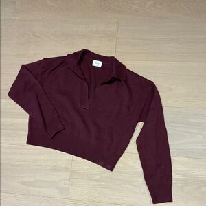 Wilfred Burgundy V-Neck 100% wool Sweater